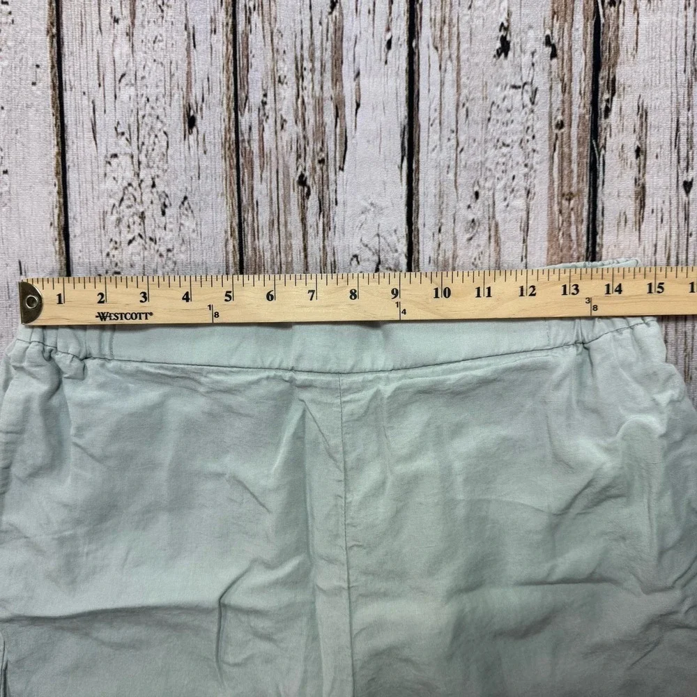 COS Linen Blend Pants Womens Size 8 Light Green Tapered Leg Elastic Waist